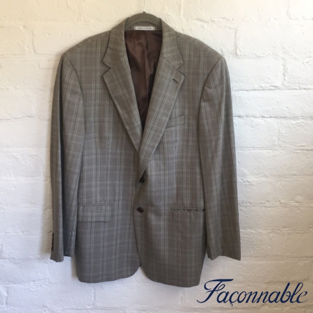 Like new! Men’s Faconnable houndstooth wool coat